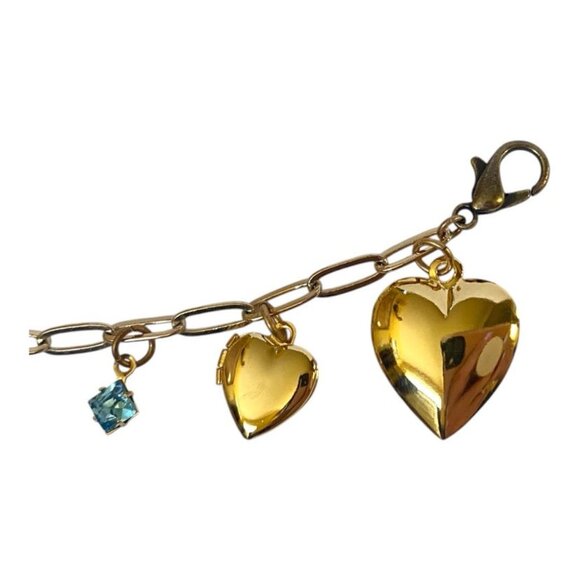 Shoe Charm Chain Shoe Bling Thin Blue Line Heart Locket Pearl Mini Locket LEO - Picture 6 of 6